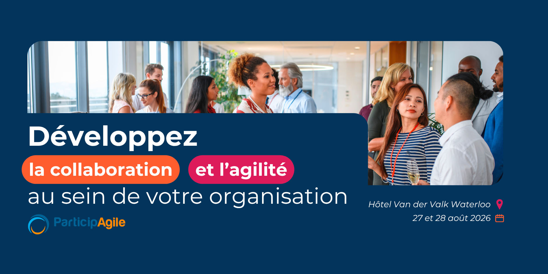 ParticipAgile Foundation est une formation de deux jours qui mêle apprentissage et mise en pratique, dans un environnement 100% fun. Elle s’adresse principalement aux CEO, DRH, Manager, Change Manager ou Project Manager. Composée d’une méthode appelée « ParticipAgile » et de son livre comme outil, cette formation permettra à vos équipes d’être plus efficaces en développant la participation et l’agilité au sein de votre organisation